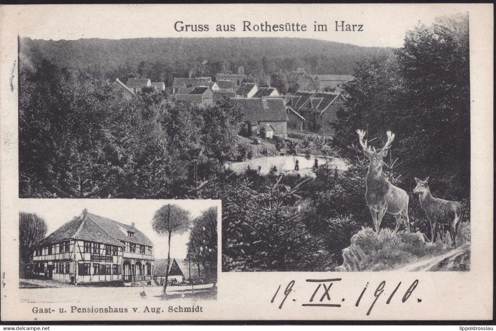 Gest. O-5501 Rothesütte Gasthaus Schmidt 1910 - Nordhausen