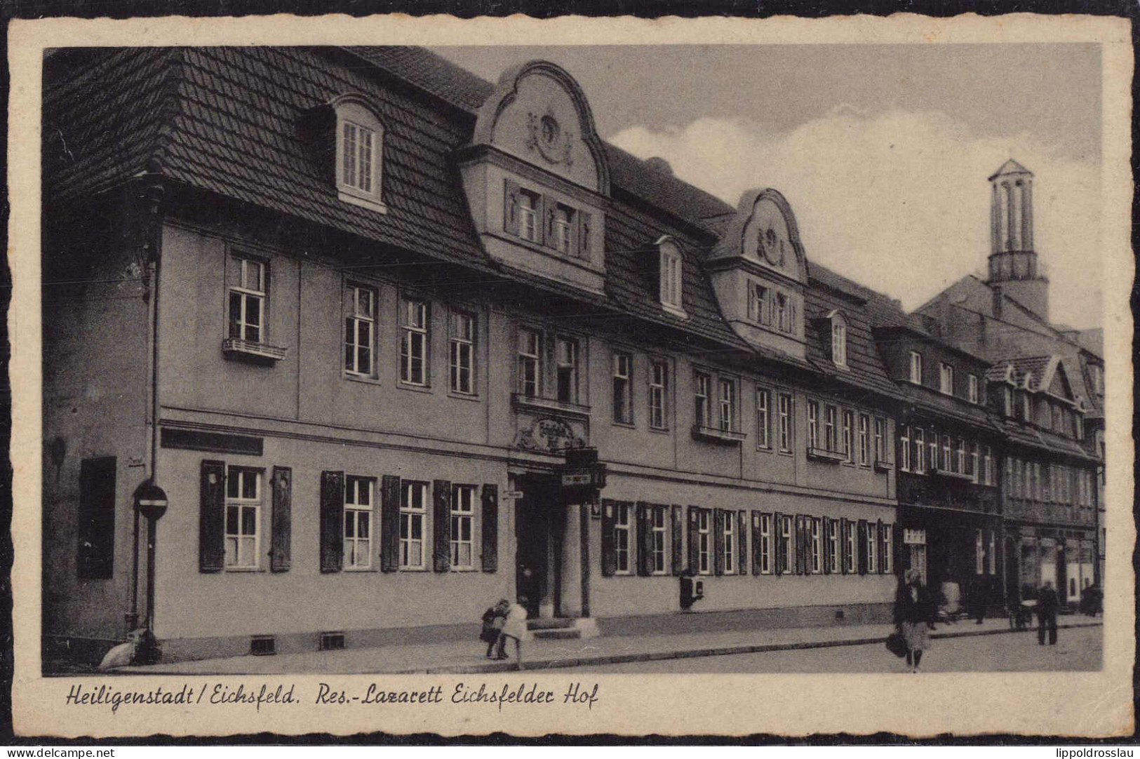 Gest. O-5630 Heiligenstadt Gasthaus Eichsfelder Hof Reservelazaret, Briefmarke Entfernt, Dort Dünne Stelle Um 1940 - Heiligenstadt