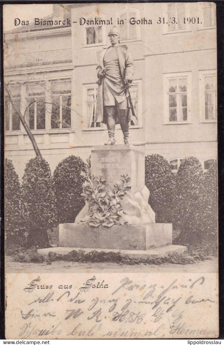 Gest. O-5800 Gotha Einweihung Bismarckdenkmal 1901 - Gotha