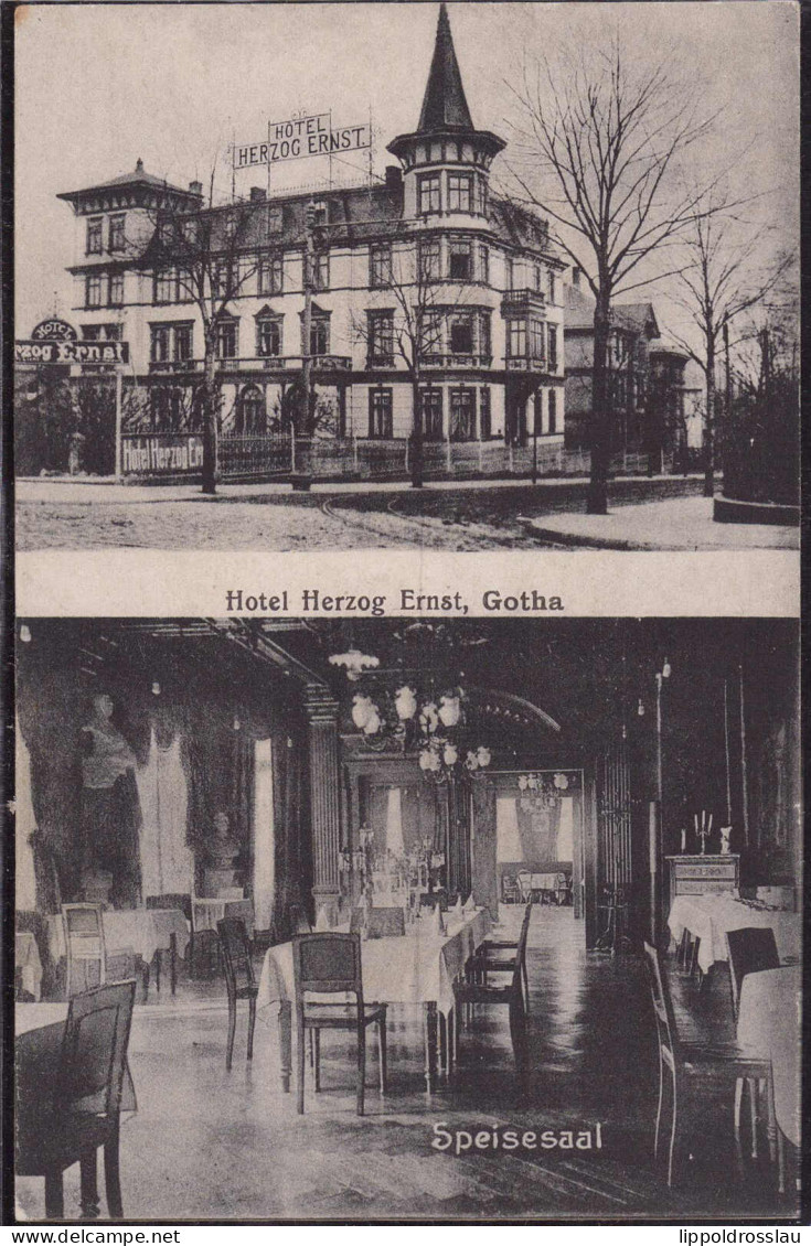 Gest. O-5800 Gotha Gasthaus Hotel Herzog Ernst 1917 - Gotha