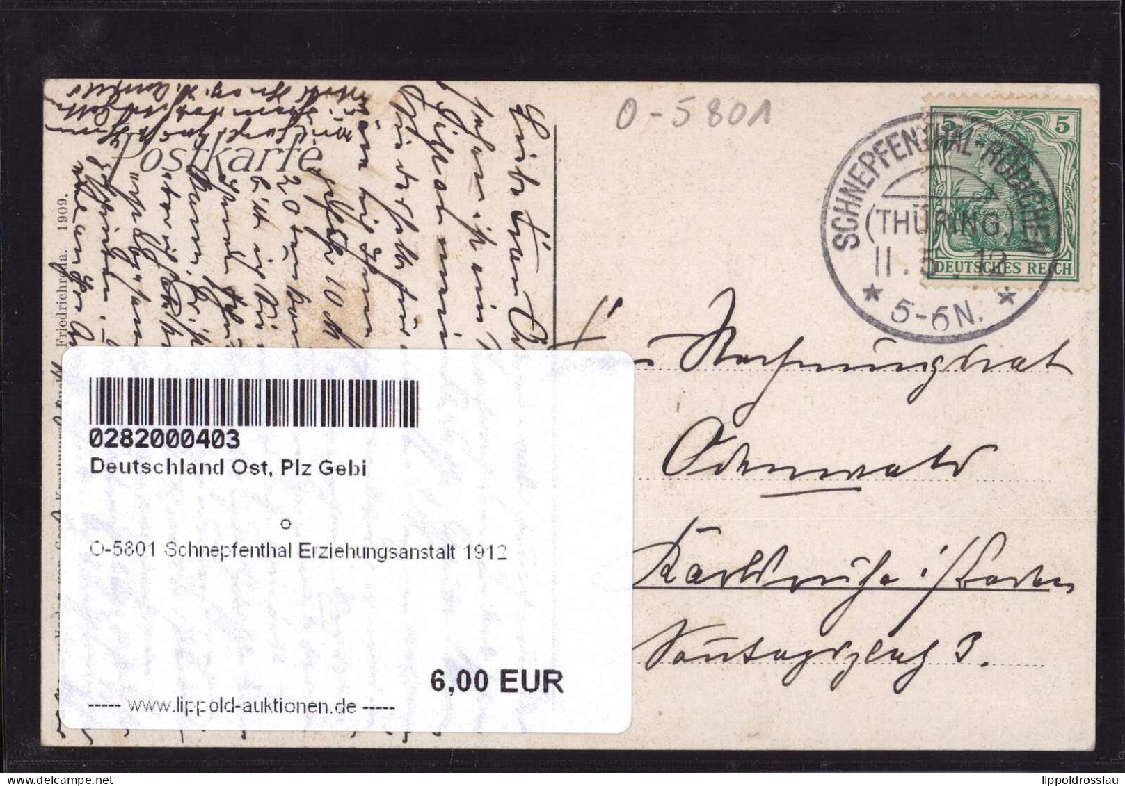 Gest. O-5801 Schnepfenthal Erziehungsanstalt 1912 - Gotha