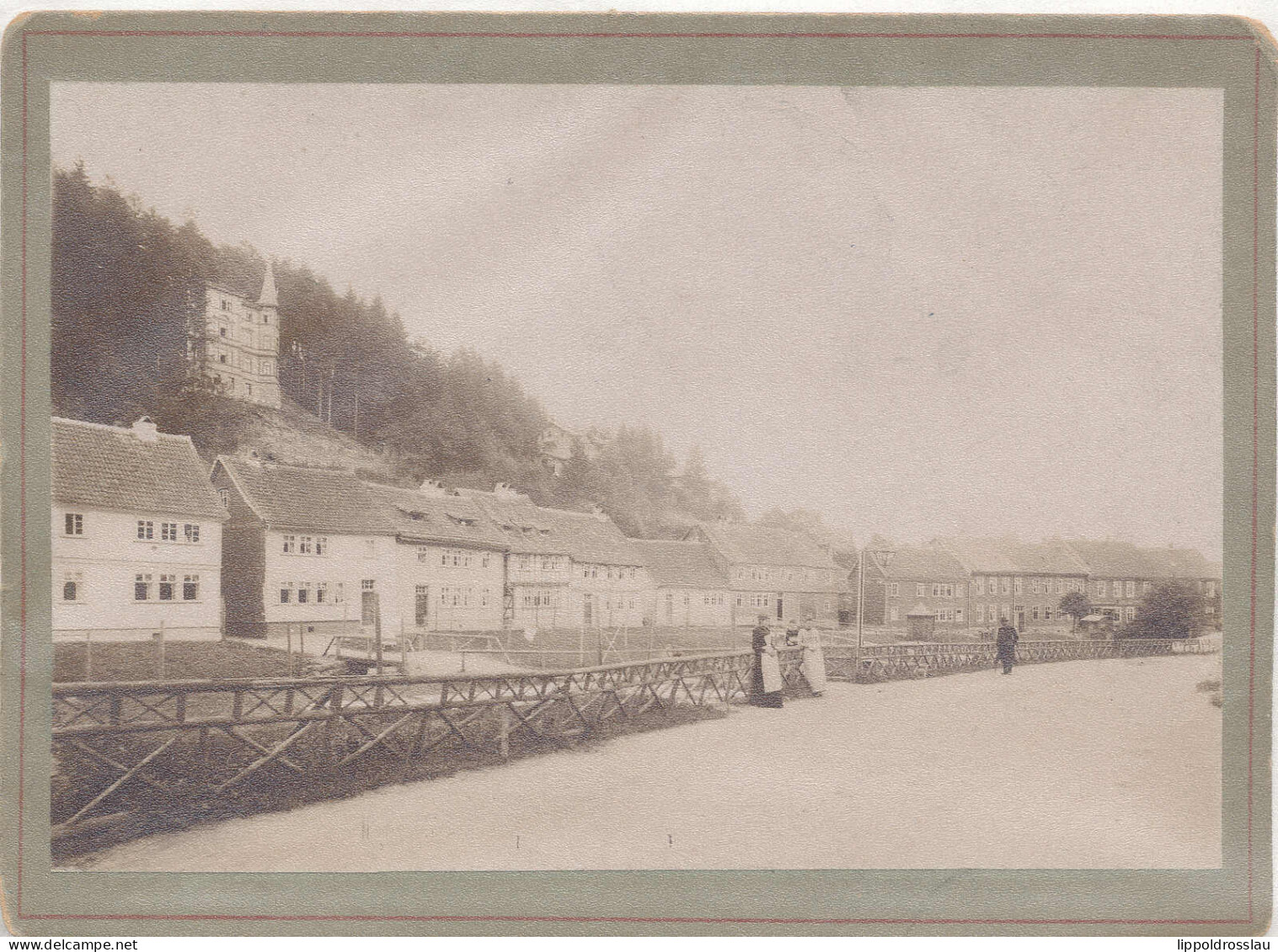 * O-5804 Friedrichroda Kalter Markt 1892, Hartpappfoto 18x13,5 Cm - Gotha
