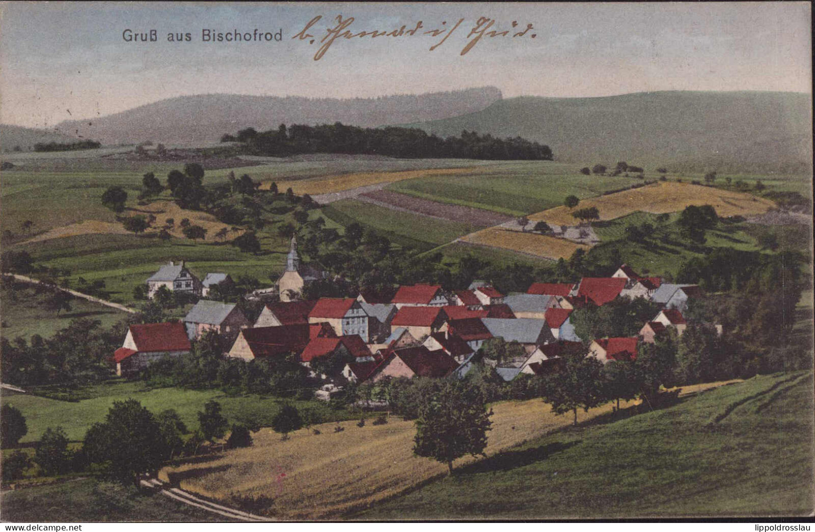 Gest. O-6051 Bischofrod Blick Zum Ort 1925 - Suhl