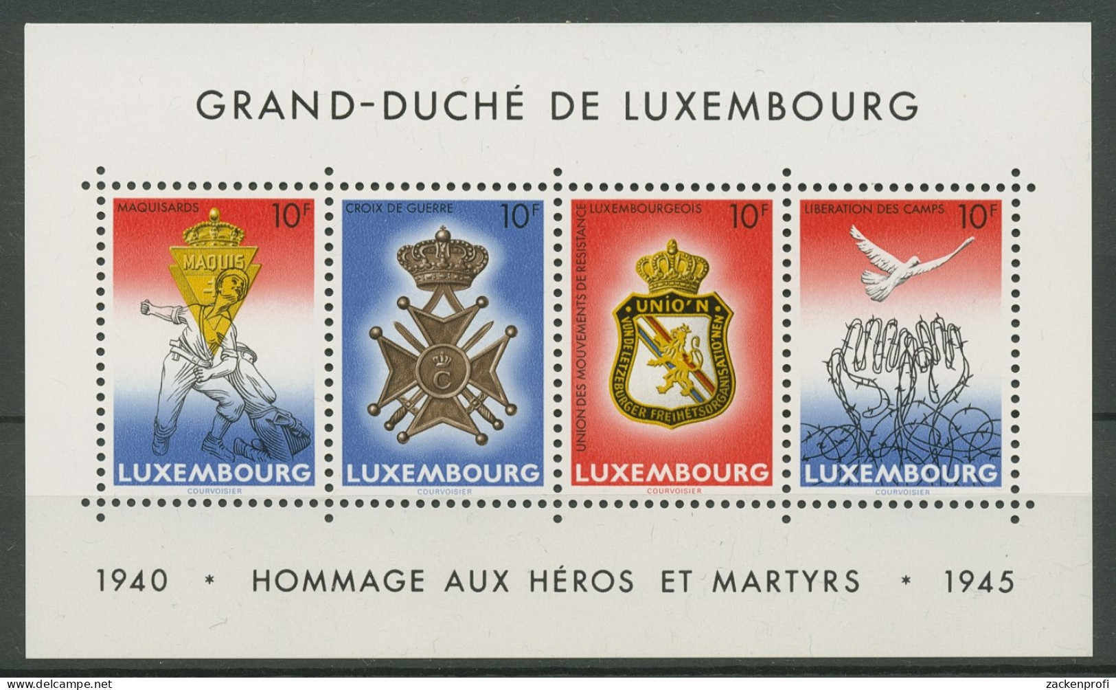 Luxemburg 1985 40. Jahrestag Des Waffenstillstandes Block 14 Postfrisch (C90011) - Blocs & Feuillets