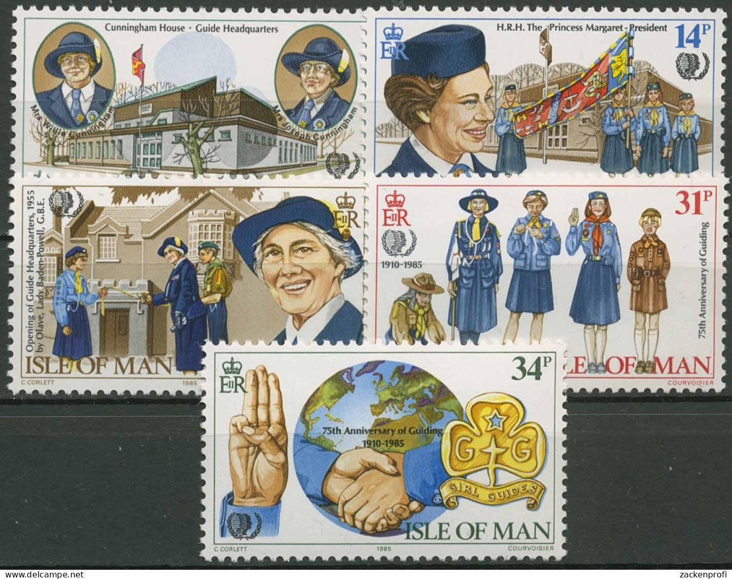 Isle Of Man 1985 75 Jahre Pfadfinder 272/76 Postfrisch - Man (Insel)