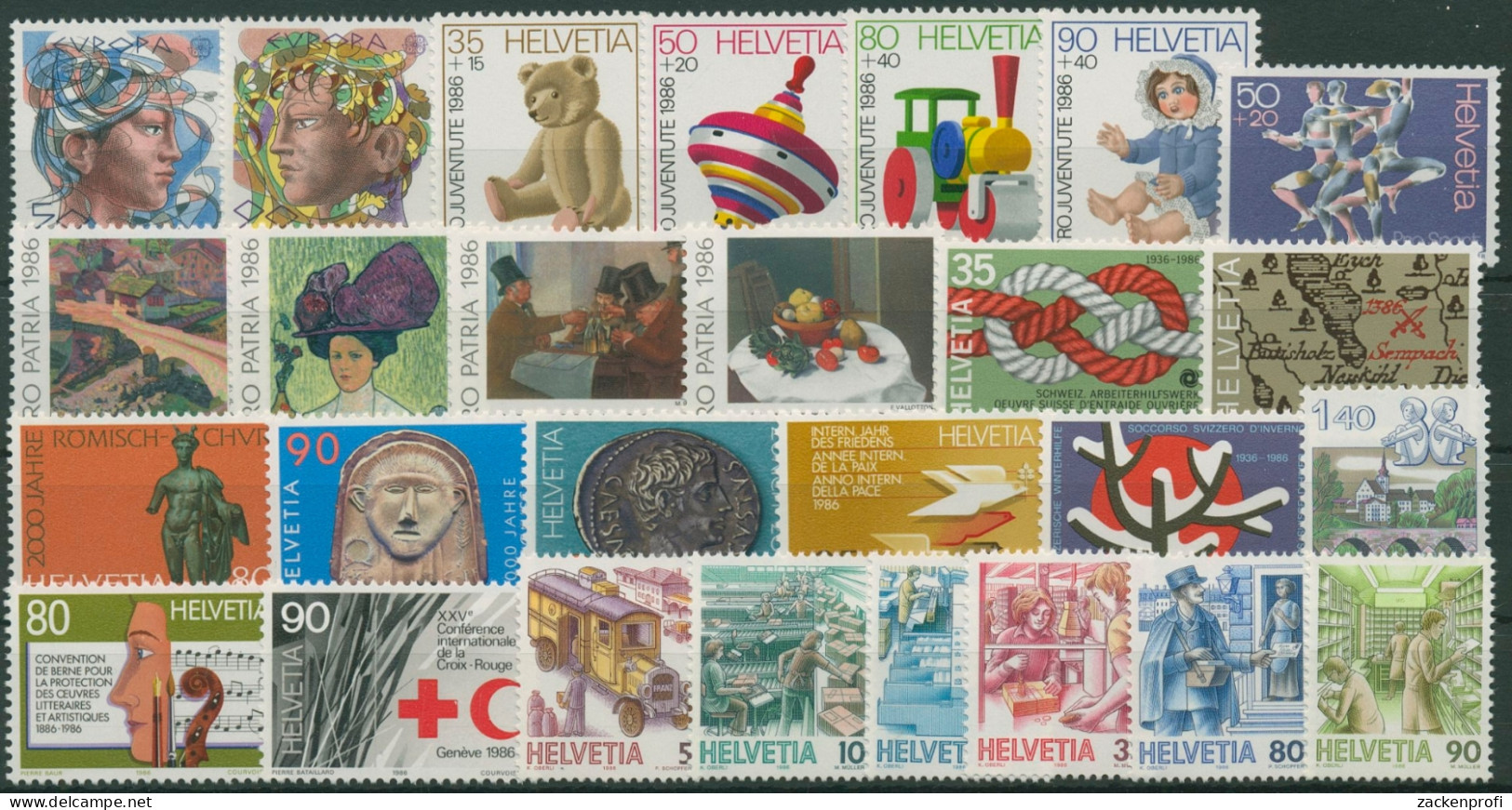 Schweiz Jahrgang 1986 Komplett Postfrisch (G96414) - Nuevos