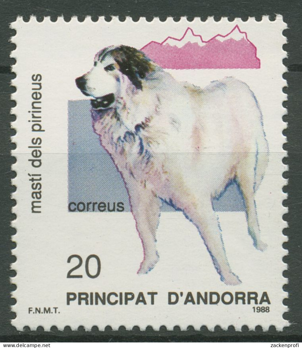 Andorra (span.) 1988 Naturschutz Tiere Hunde Pyrenäenhund 202 Postfrisch - Unused Stamps