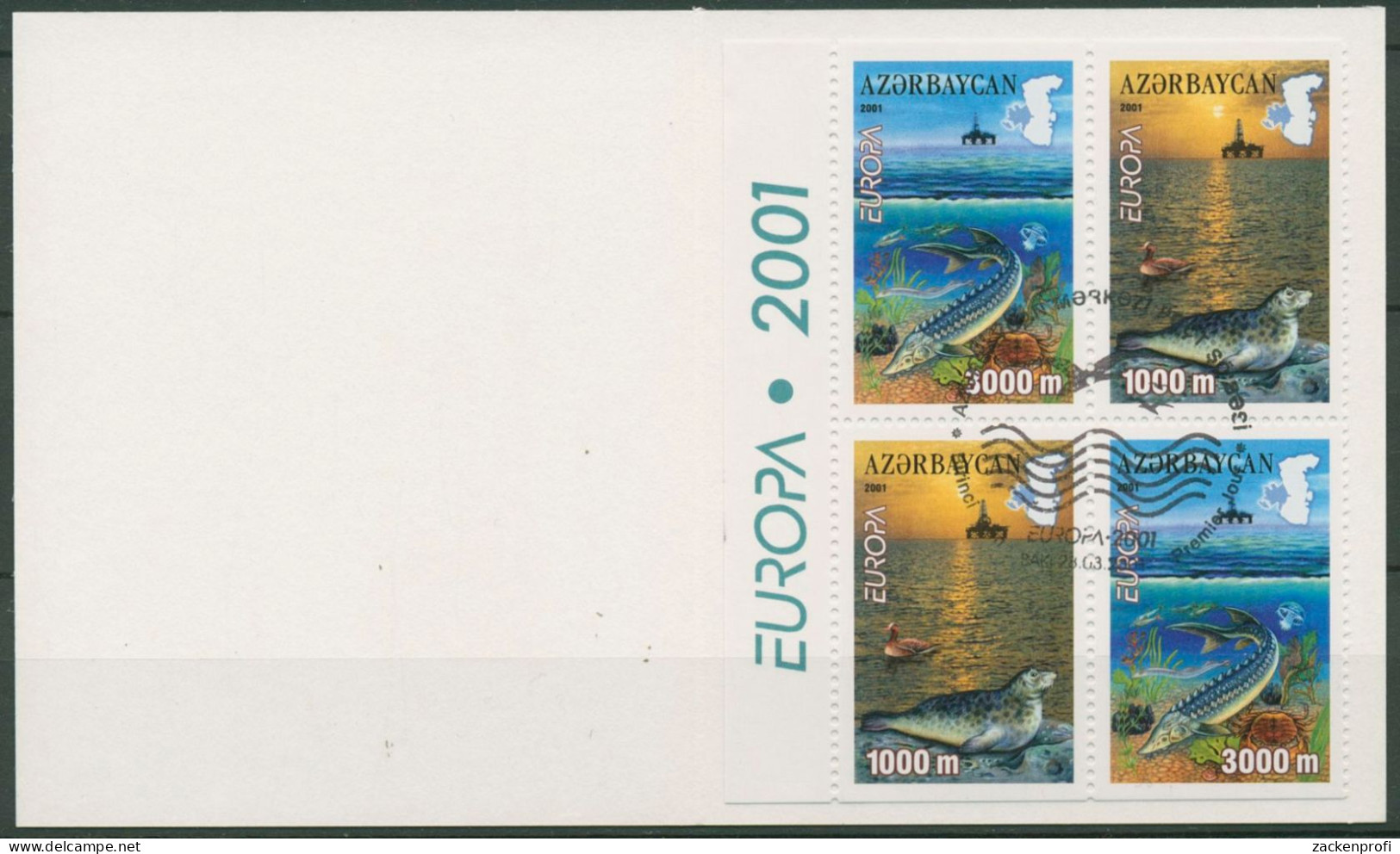 Aserbaidschan 2001 CEPT Wasser Markenheftchen 494/95 A MH Gestempelt (C98291) - Azerbaijan