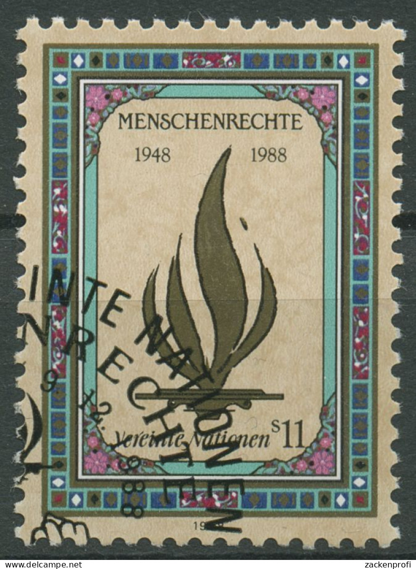 UNO Wien 1988 Erklärung Der Menschenrechte Flamme 88 Blockeinzelmarke Gestempelt - Used Stamps