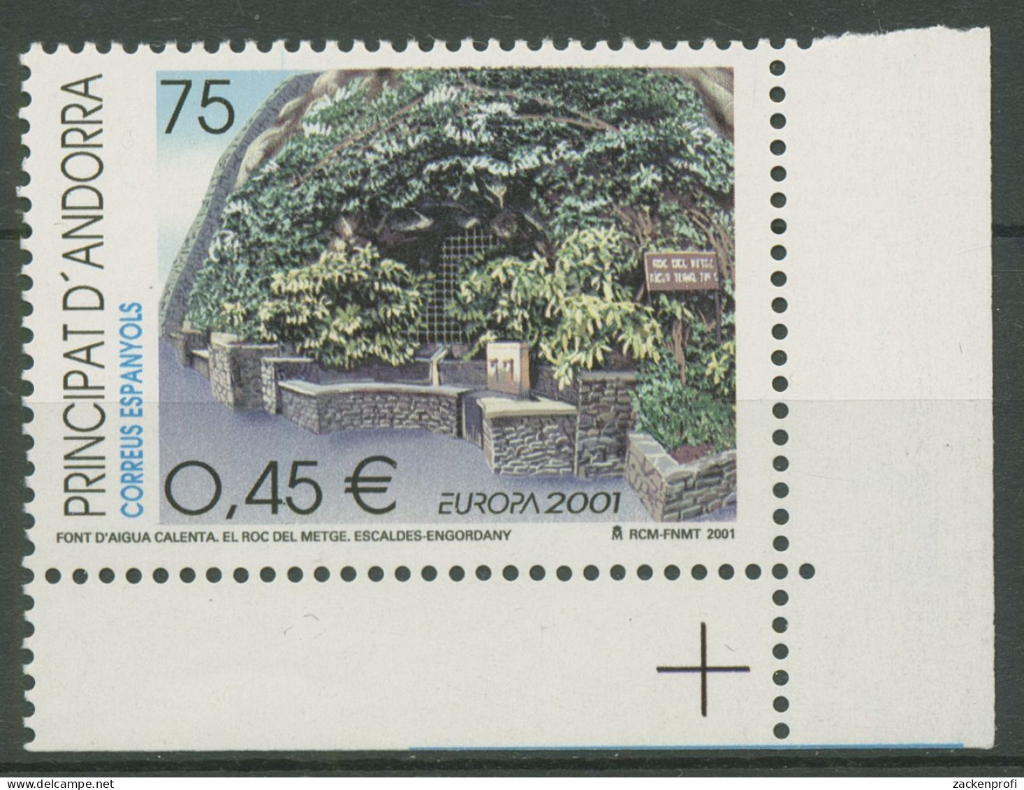 Andorra (span.) 2001 Europa CEPT Lebensspender Wasser Quelle 280 Ecke Postfrisch - Unused Stamps