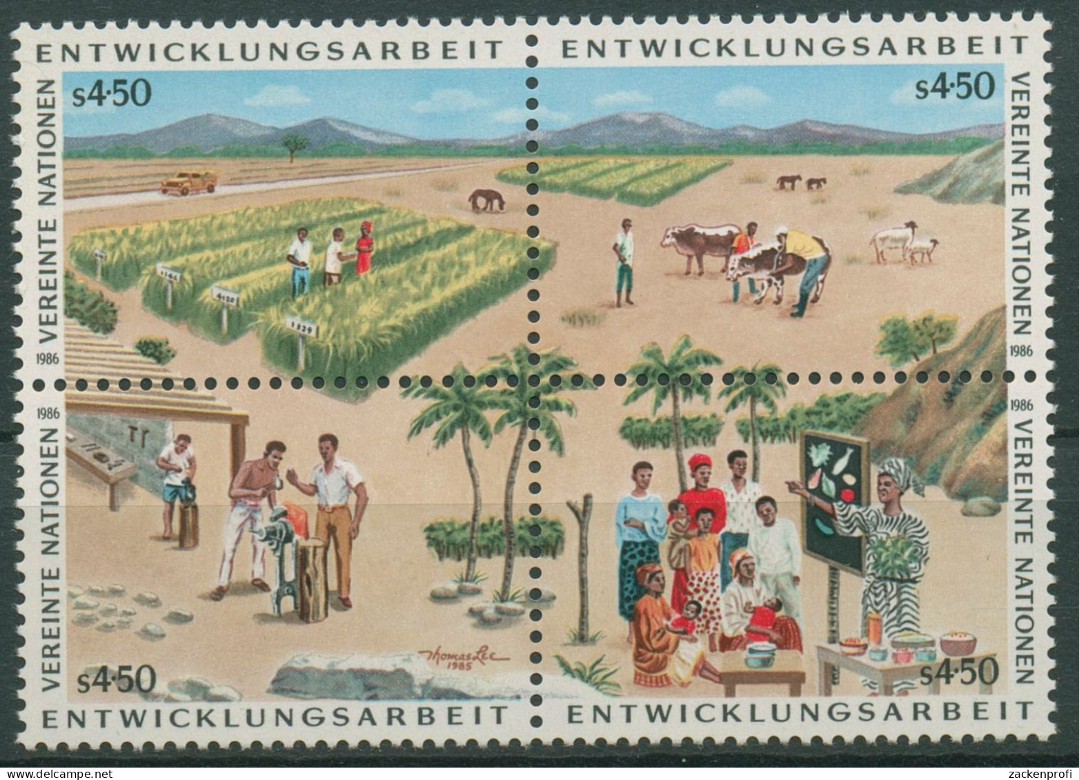 UNO Wien 1986 Entwicklungsprogramm Landwirtschaft 56/59 ZD Postfrisch - Unused Stamps