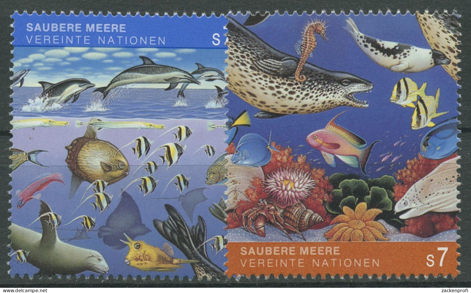 UNO Wien 1992 Umweltschutz Saubere Meere Fische 127/28 Postfrisch - Unused Stamps