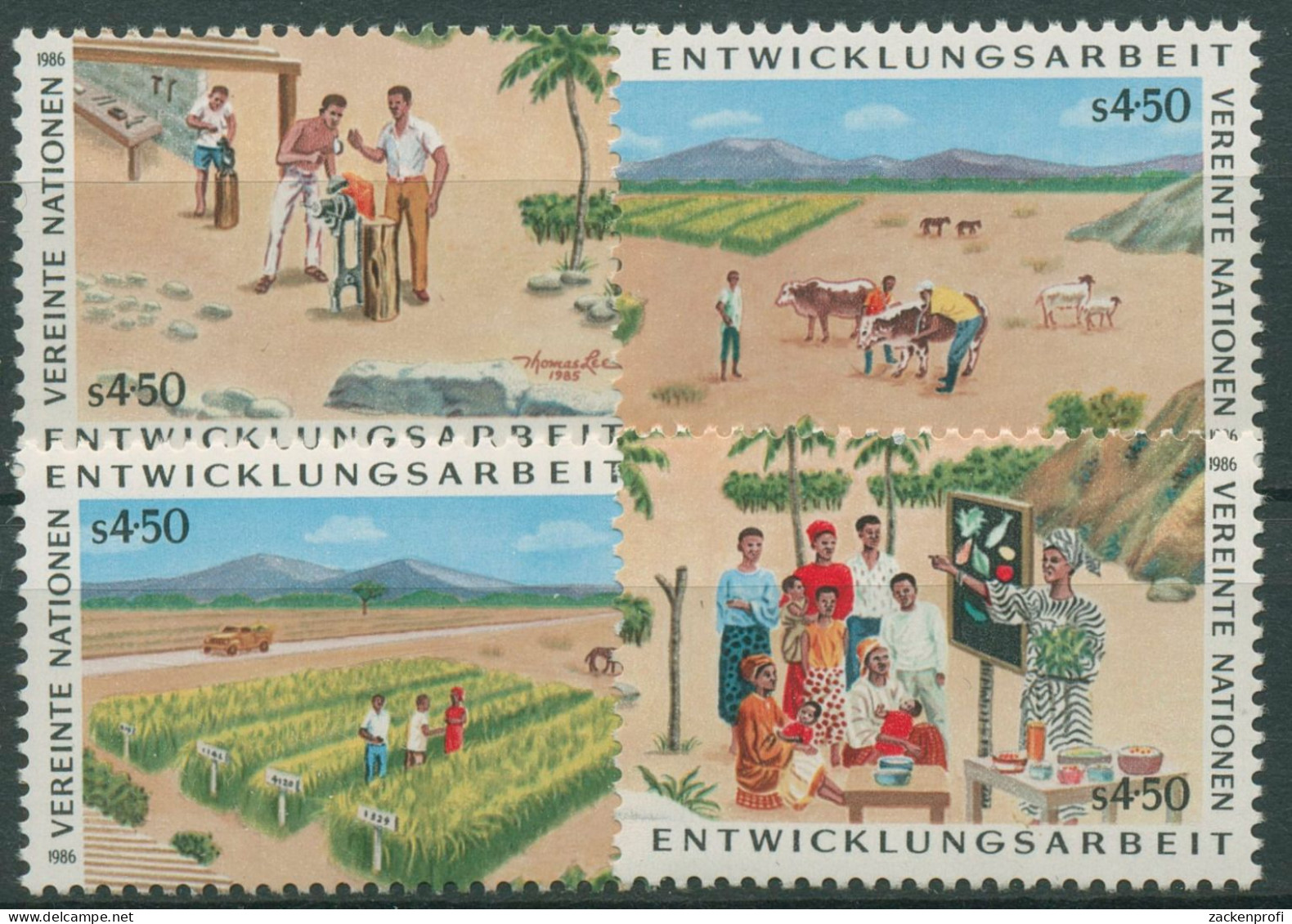 UNO Wien 1986 Entwicklungsprogramm Landwirtschaft 56/59 Postfrisch - Unused Stamps