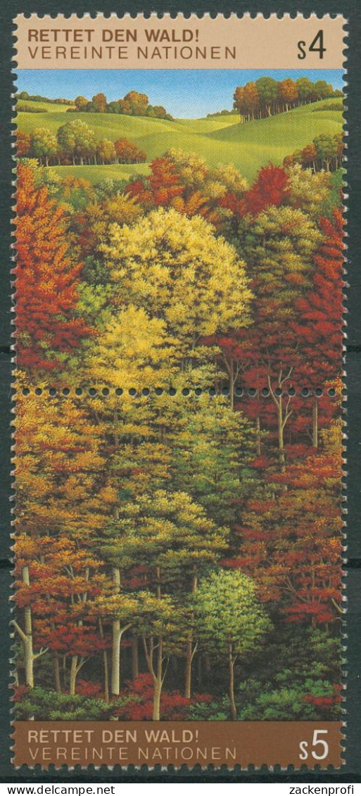 UNO Wien 1988 Umweltschutz Rettet Den Wald Laubwald 81/82 ZD Postfrisch - Unused Stamps