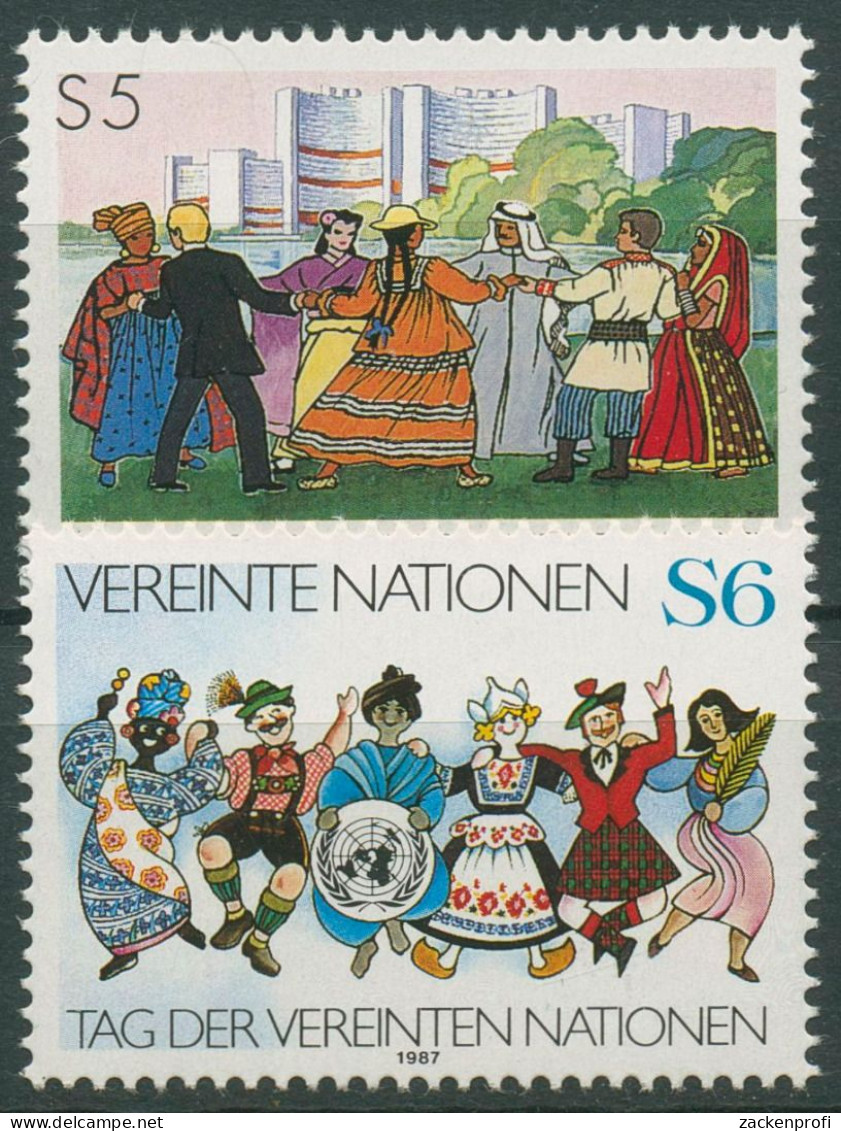 UNO Wien 1987 Tag Der Vereinten Nationen Tänzer 75/76 Postfrisch - Ongebruikt