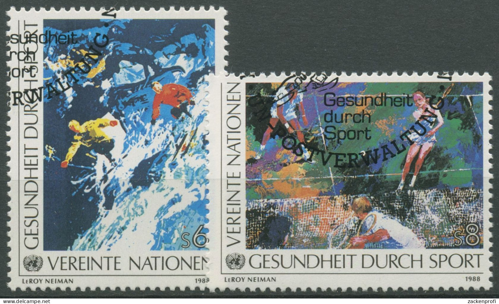 UNO Wien 1988 Gesundheit Sport Skifahren Tennis 85/86 Gestempelt - Gebruikt