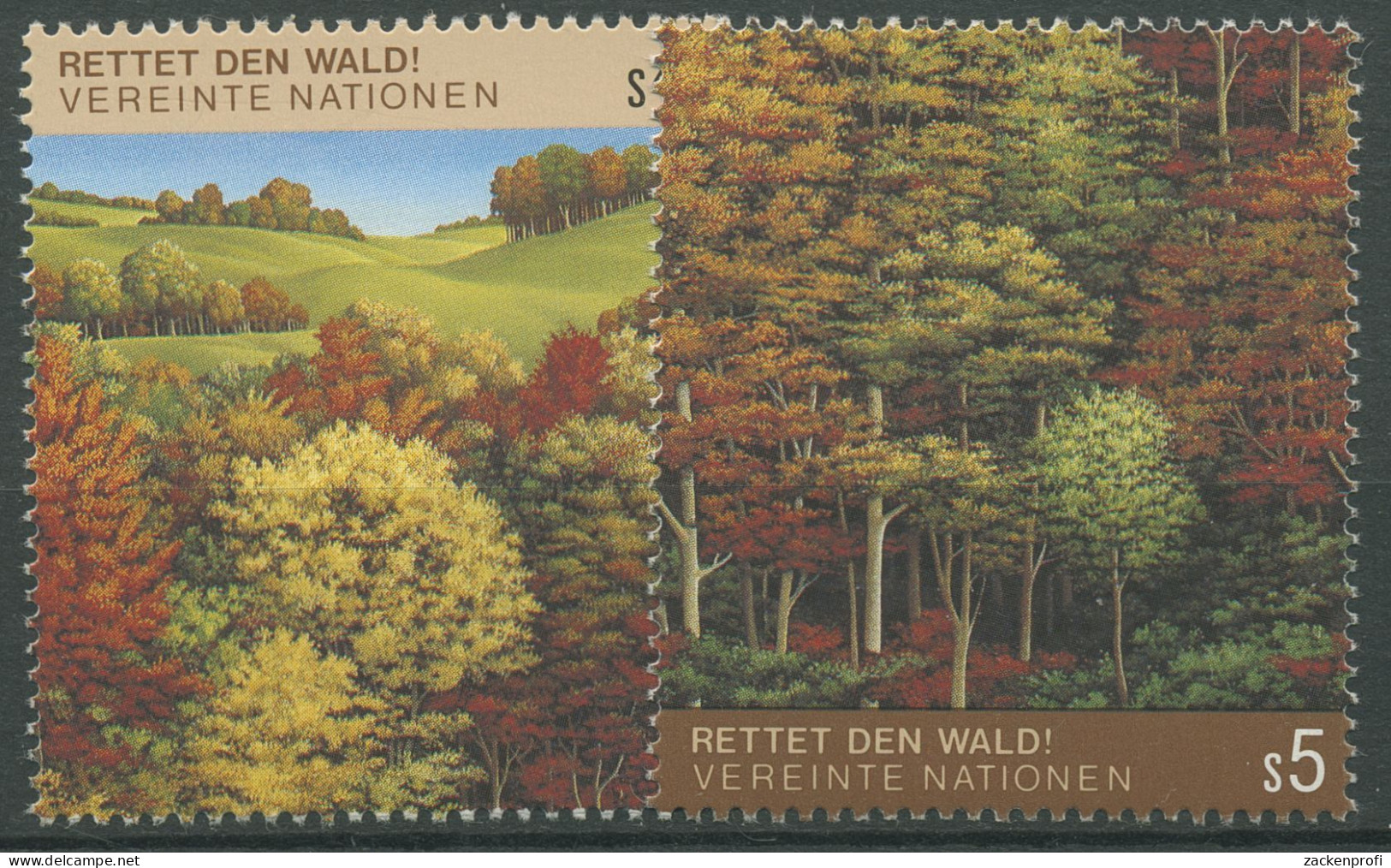 UNO Wien 1988 Umweltschutz Rettet Den Wald Laubwald 81/82 Postfrisch - Neufs