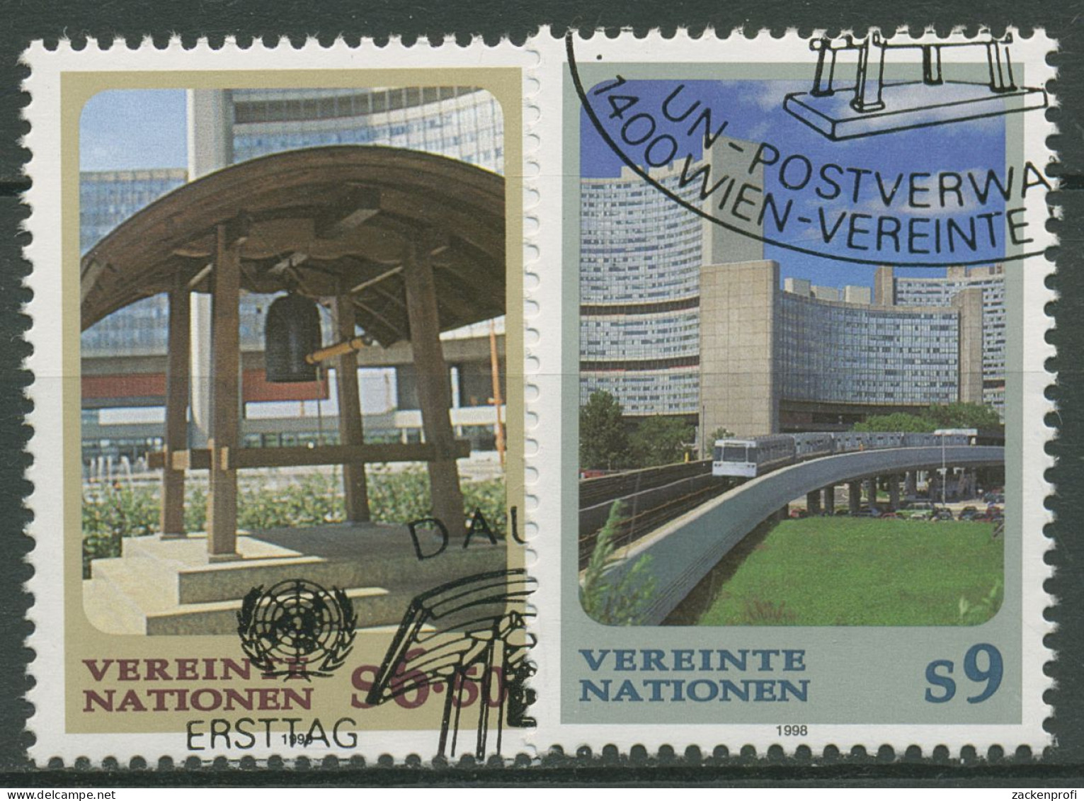 UNO Wien 1998 Wien Friedensglocke, U-Bahn 246/47 Gestempelt - Used Stamps