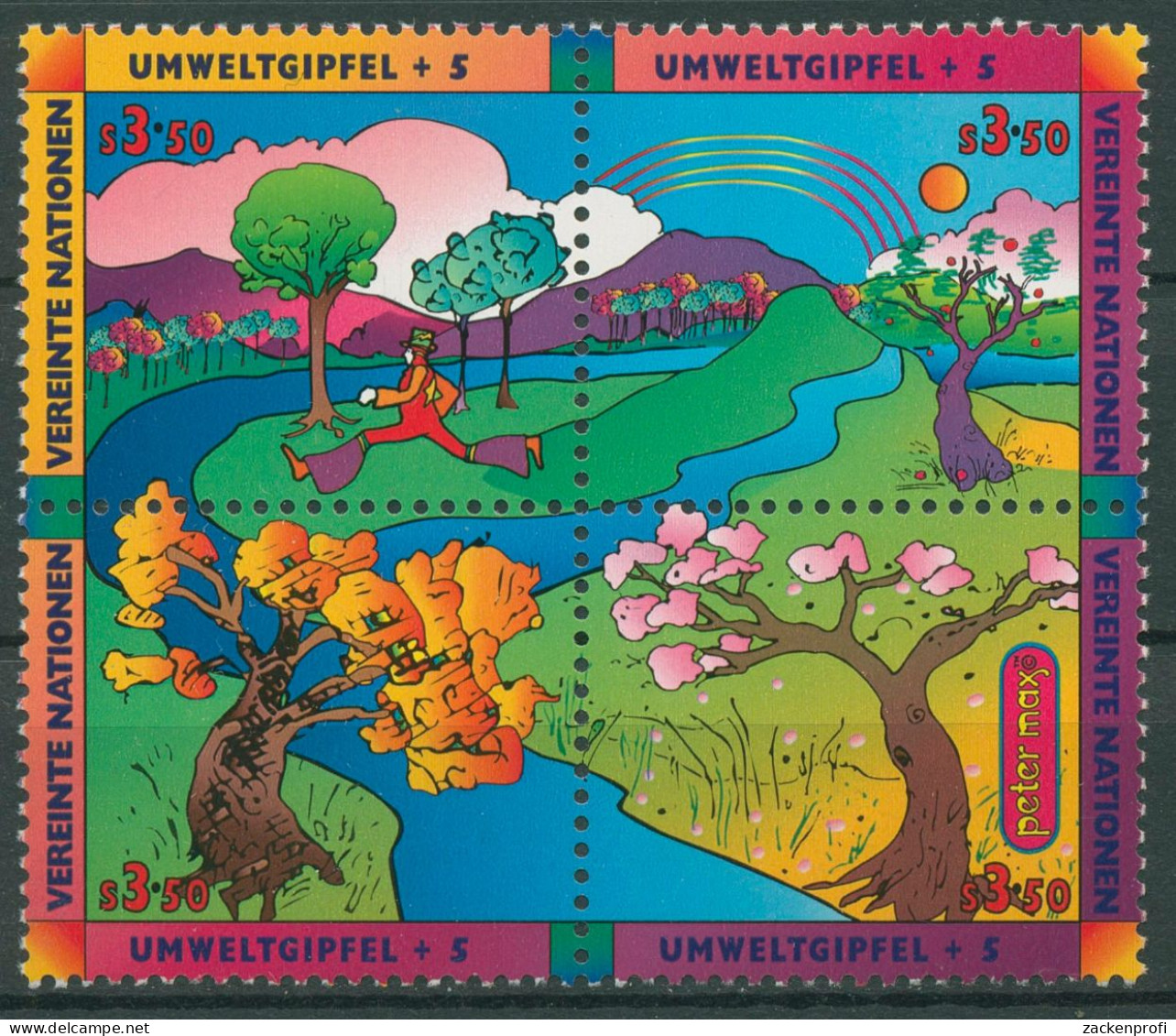 UNO Wien 1997 Umwelt Und Entwicklung Ökosystem Wald & Fluss 226/29 ZD Postfrisch - Unused Stamps