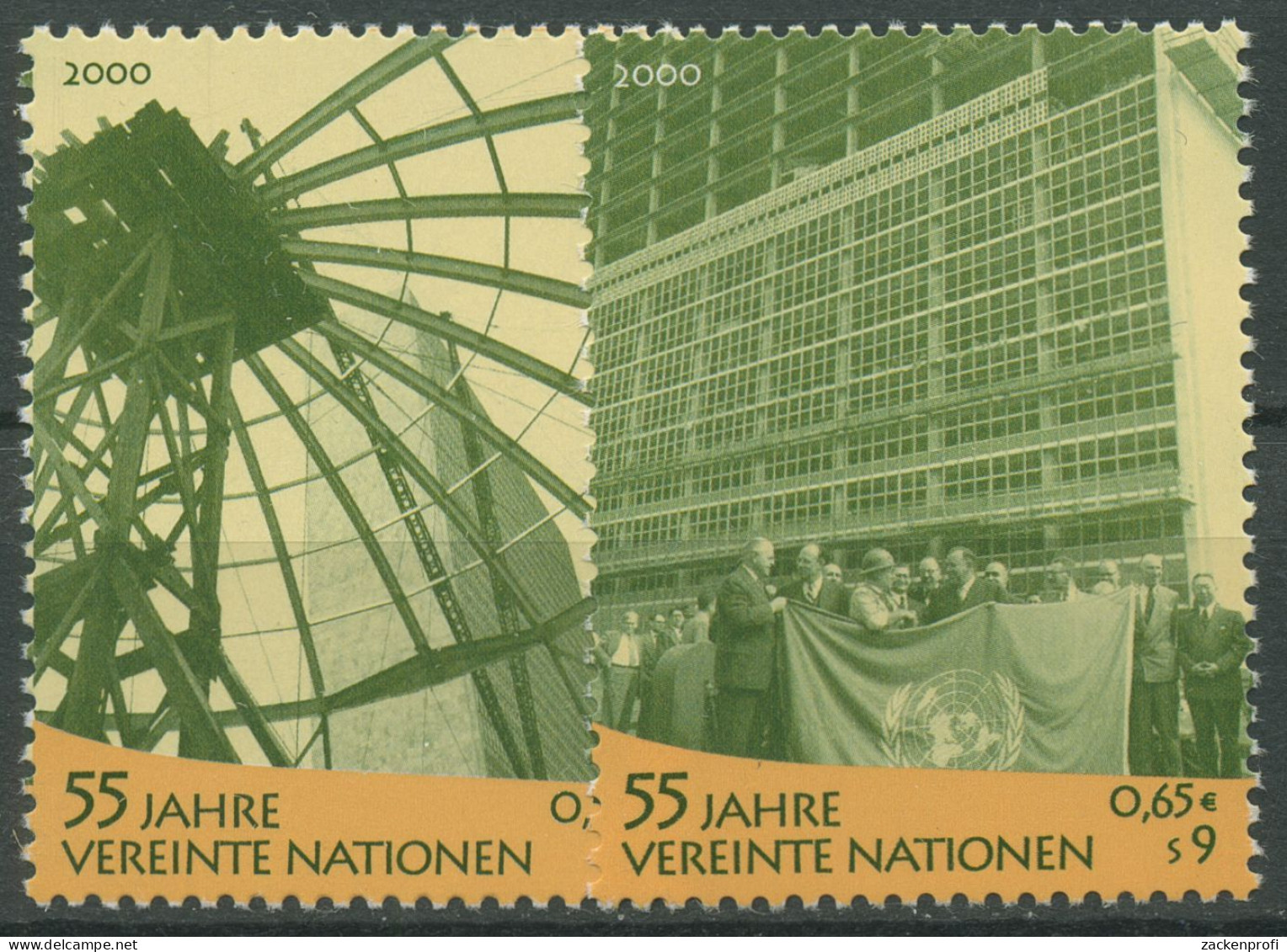 UNO Wien 2000 55 Jahre UNO Hauptquartier New York 309/10 Postfrisch - Ungebraucht
