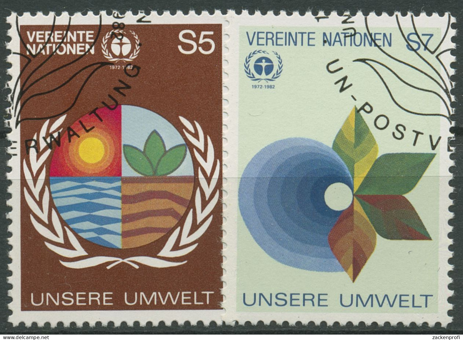 UNO Wien 1982 Umweltschutz Konferenz Stockholm 24/25 Gestempelt - Gebraucht