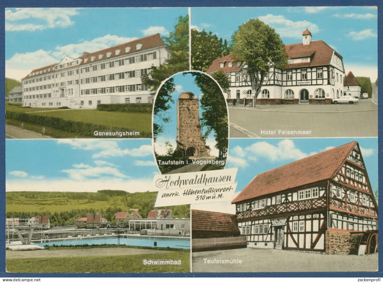 Hochwaldhausen Schwimmbad Hotel Felsenmeer Teufelsmühle, Gelaufen 1972 (AK4420) - Lauterbach