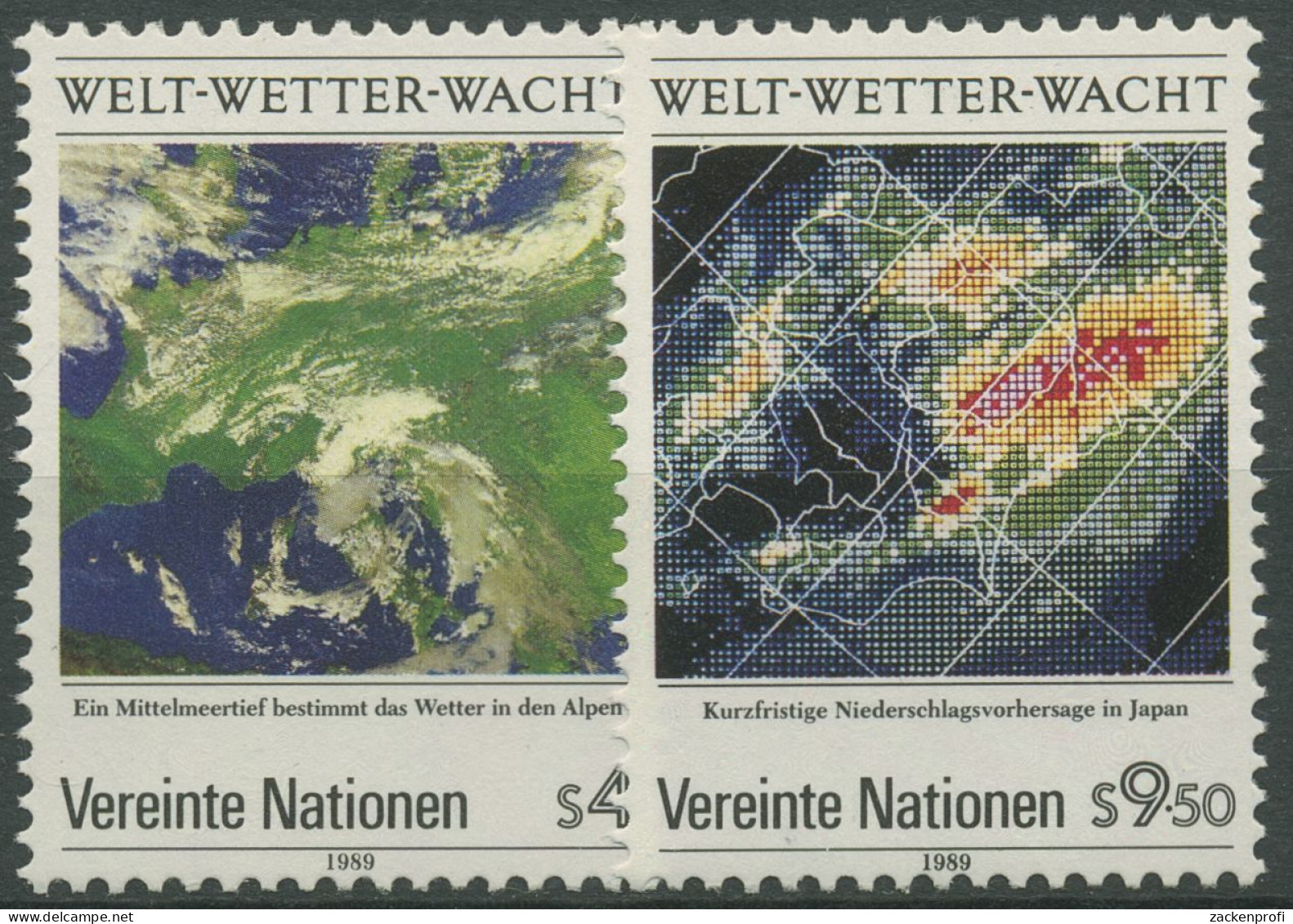 UNO Wien 1989 Meteorologie Wetterwacht Satellitenbilder 92/93 Postfrisch - Neufs