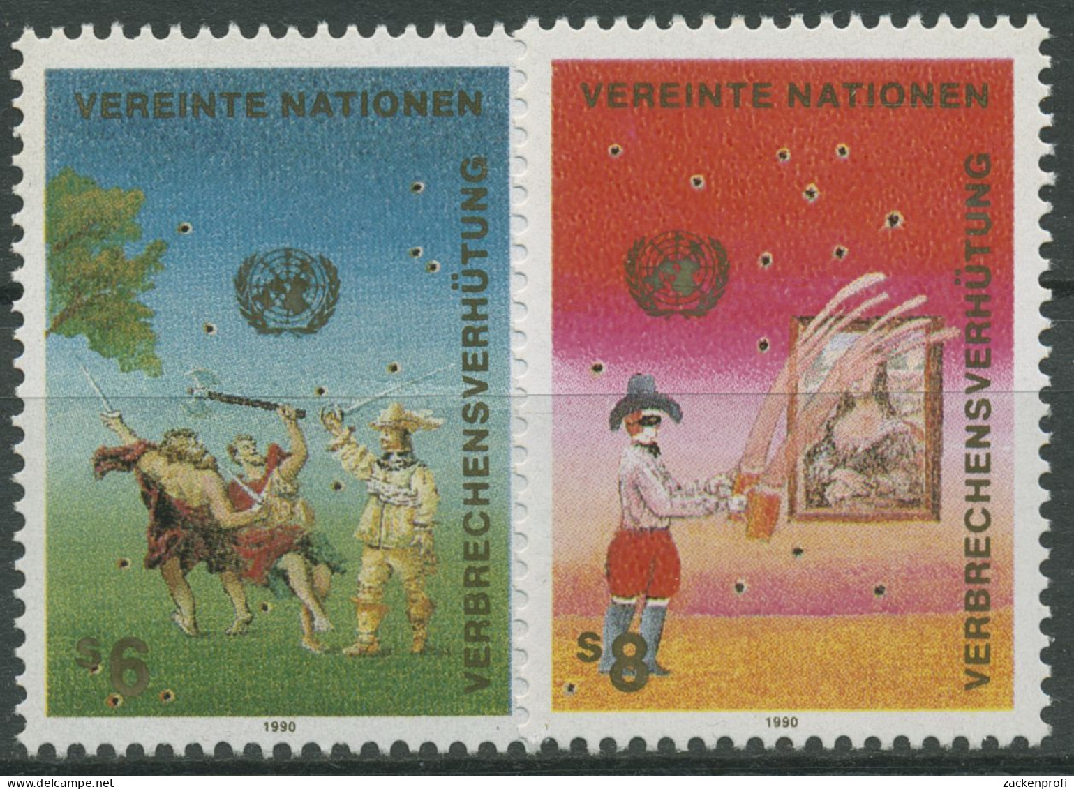 UNO Wien 1990 Verbrechensverhütung Starftaten 106/07 Postfrisch - Unused Stamps