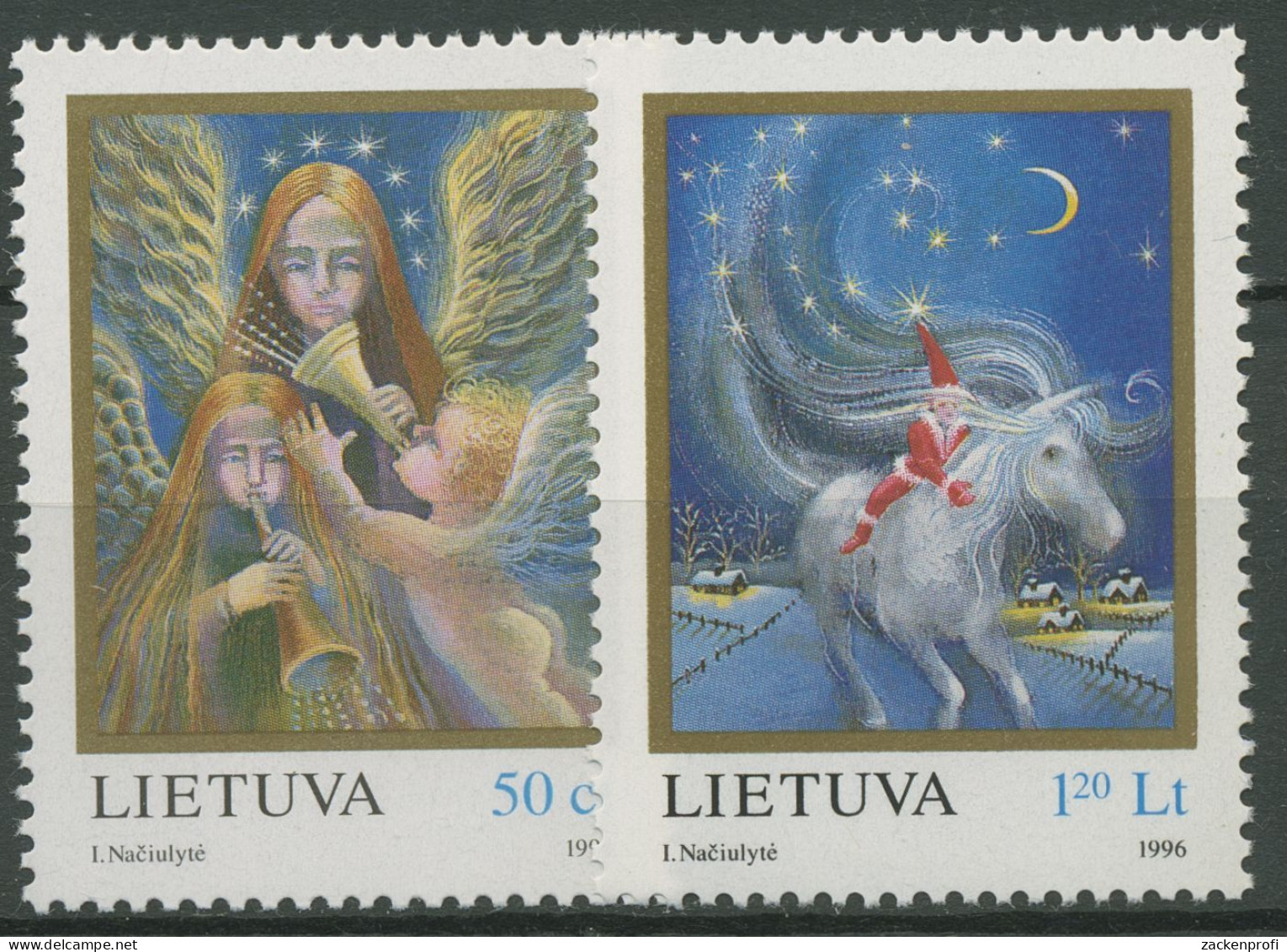 Litauen 1996 Weihnachten Engel Pferd 625/26 Postfrisch - Lituania