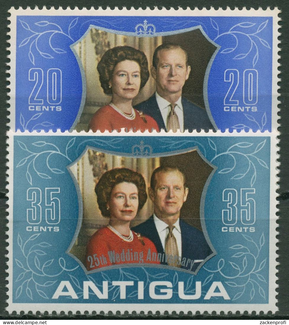 Antigua 1972 Silberhochzeit Des Englischen Königspaares 284/85 Postfrisch - 1960-1981 Ministerial Government