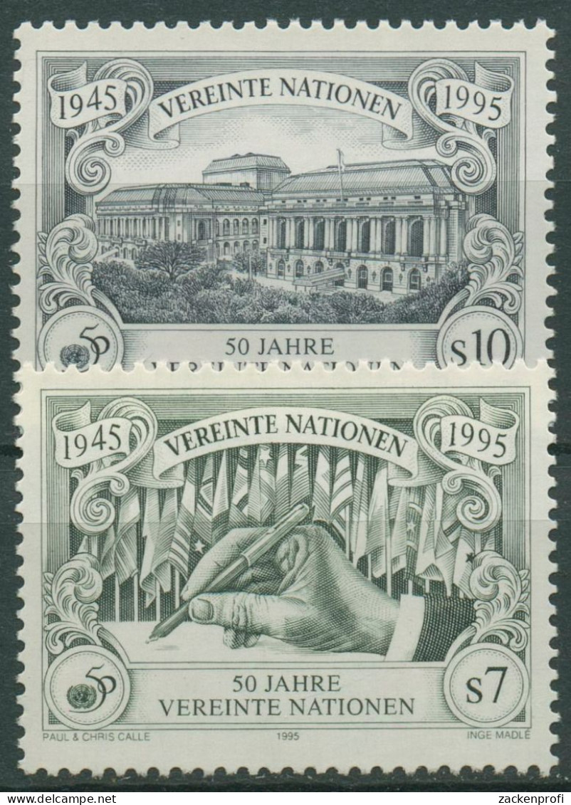 UNO Wien 1995 50 Jahre UNO Charta Gebäude San Francisco 186/87 A Postfrisch - Unused Stamps