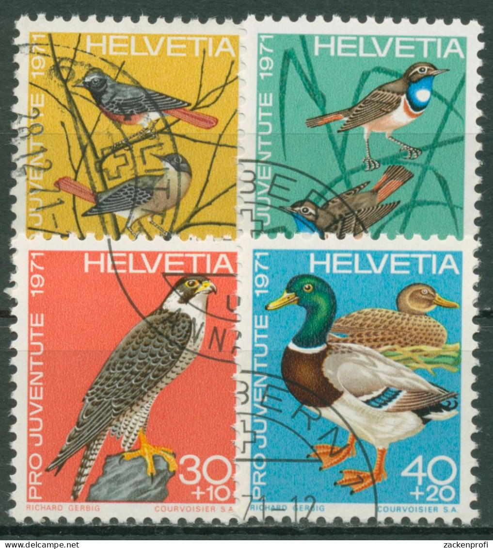 Schweiz 1971 Pro Juventute Tiere Vögel 960/63 Gestempelt - Gebruikt