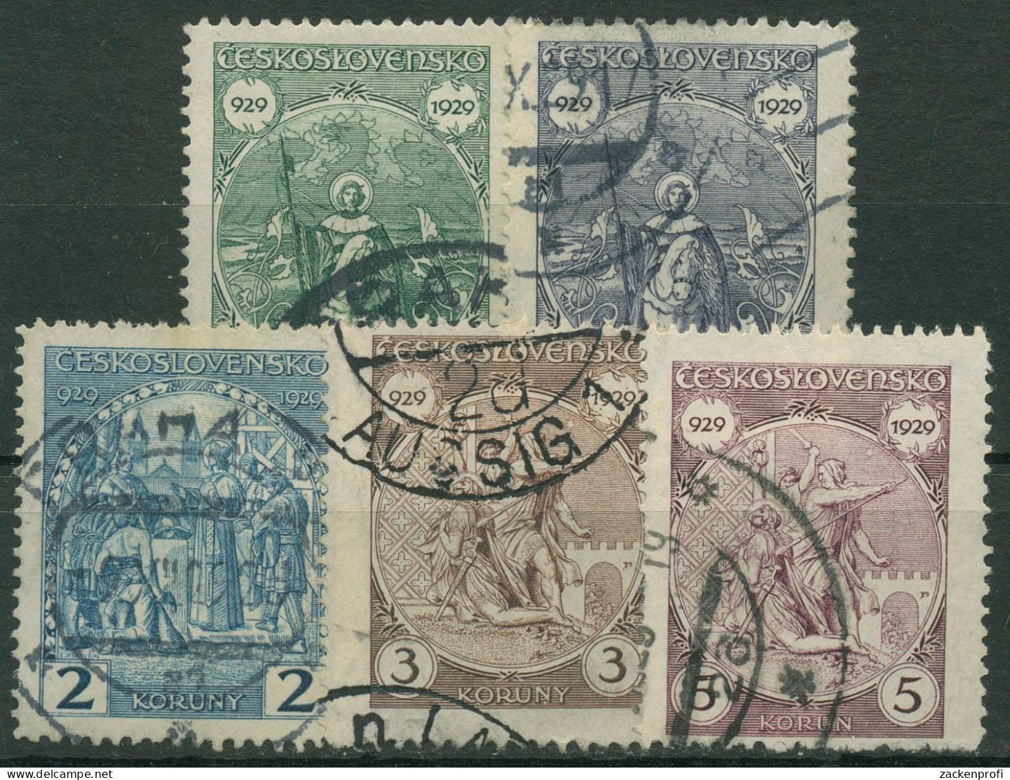 Tschechoslowakei 1929 Herzog Wenzel I. Von Böhmen 283/87 Gestempelt - Usados