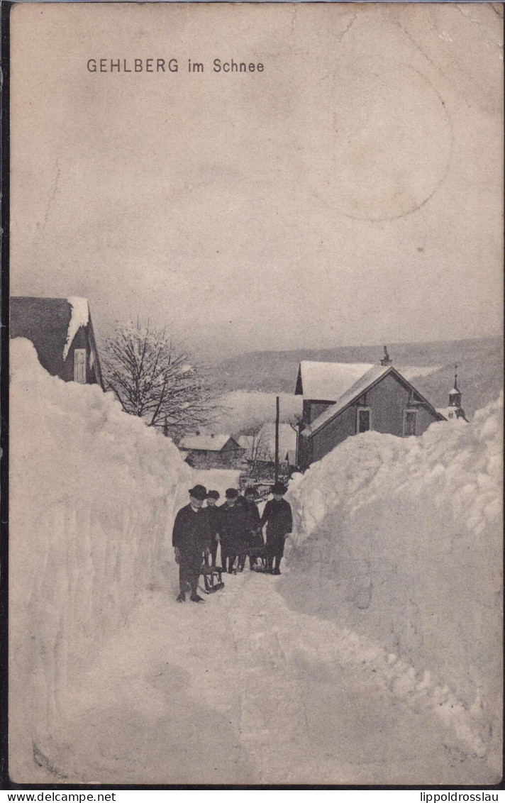 Gest. O-6054 Gehlberg Straßenpartie Im Winter 1908, EK1 Cm, Min. Best. - Suhl