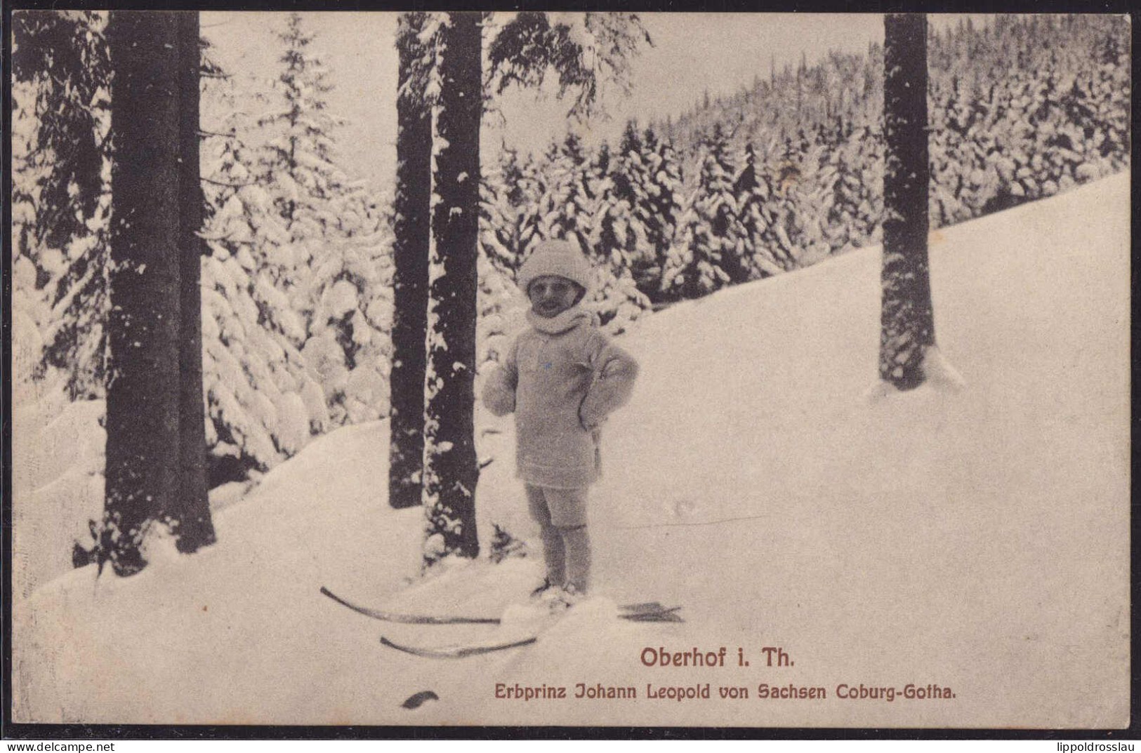 Gest. O-6055 Oberhof Erbprinz Johann Leopold Von Sachsen Auf Skiern 1912 - Suhl