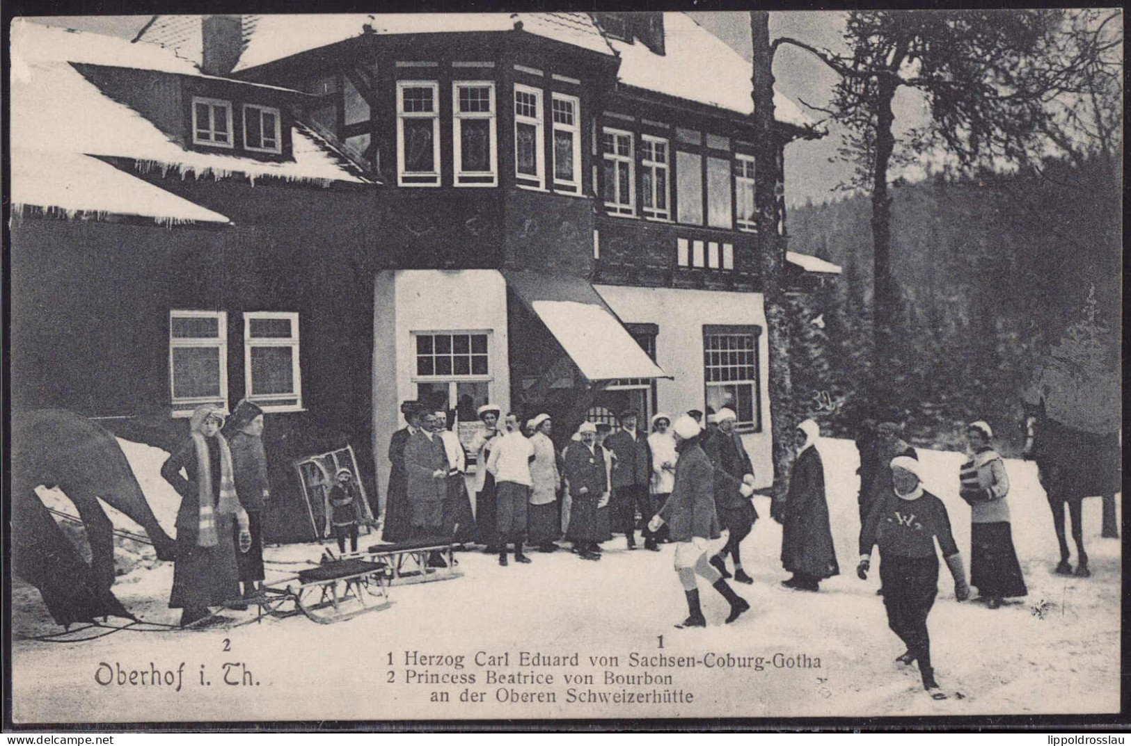 * O-6055 Oberhof Obere Schweizerhütte Herzog Carl Eduard Von Sachsen Und Princess Beatrice Von Bourbon Zu Gast - Suhl