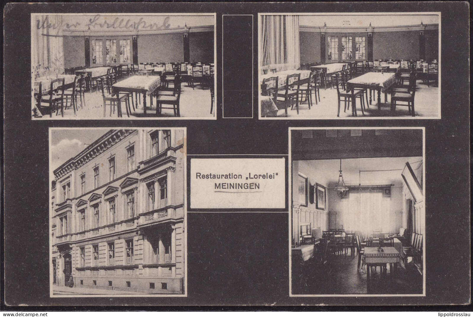 Gest. O-6100 Meiningen Gasthaus Lorelei 1912, Diagonalbug - Meiningen