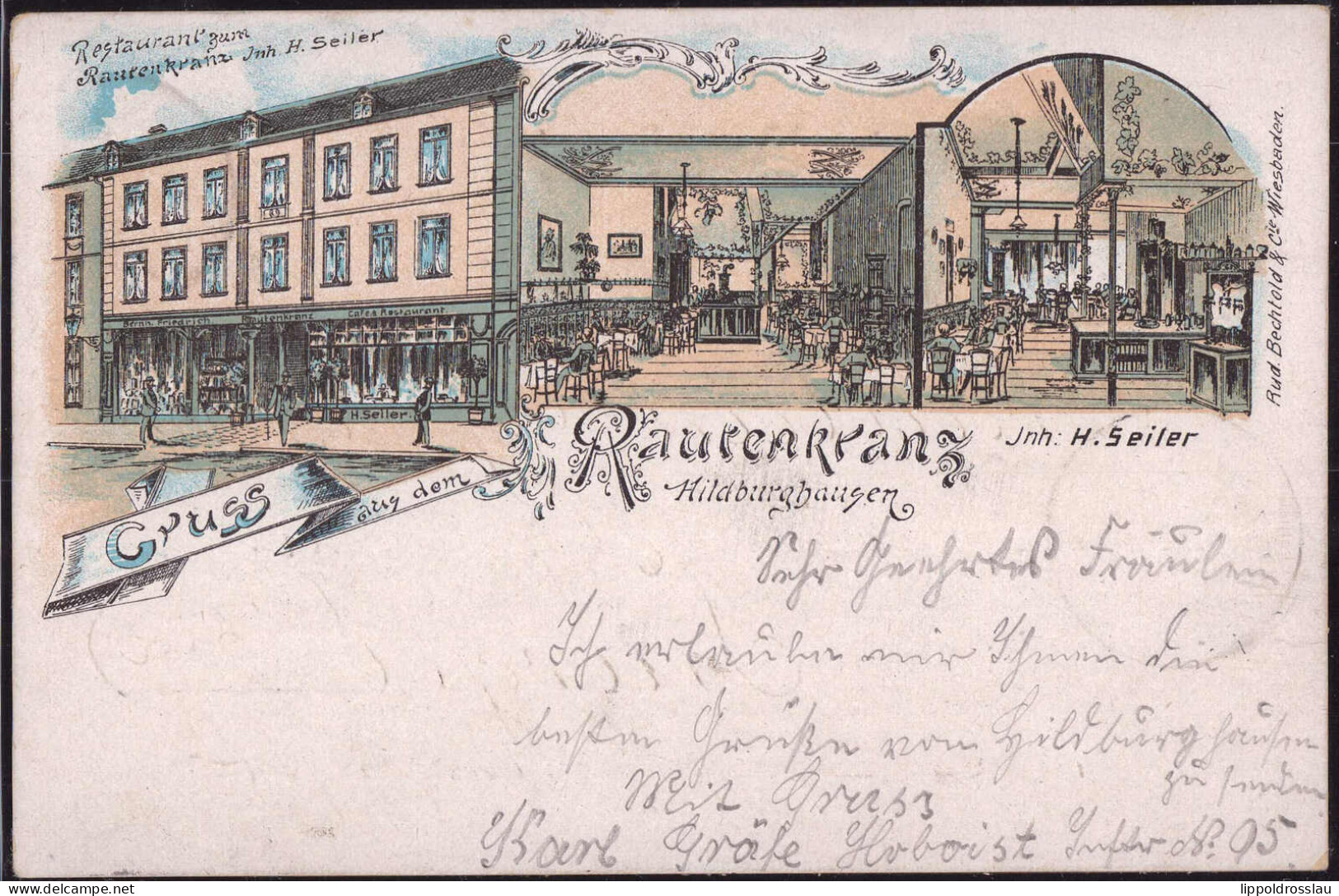 Gest. O-6110 Hildburghausen Gasthaus Rautenkranz 1901 - Hildburghausen