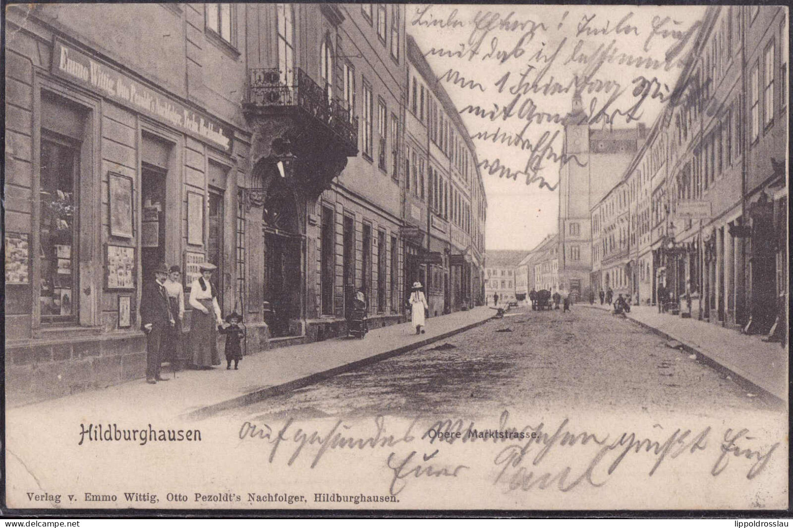 Gest. O-6110 Hildburghausen Obere Marktstraße 1906, EK 1 Cm - Hildburghausen