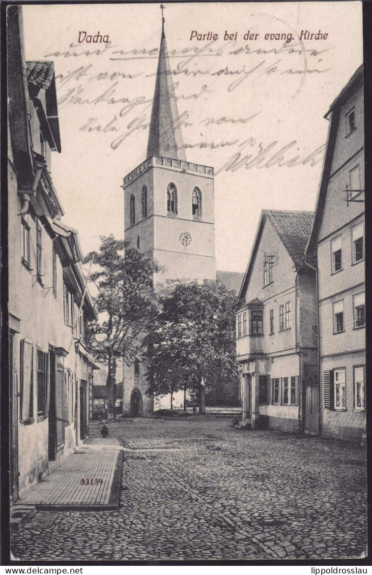 Gest. O-6220 Vacha Häuser An Der Evang. Kirche 1912 - Vacha