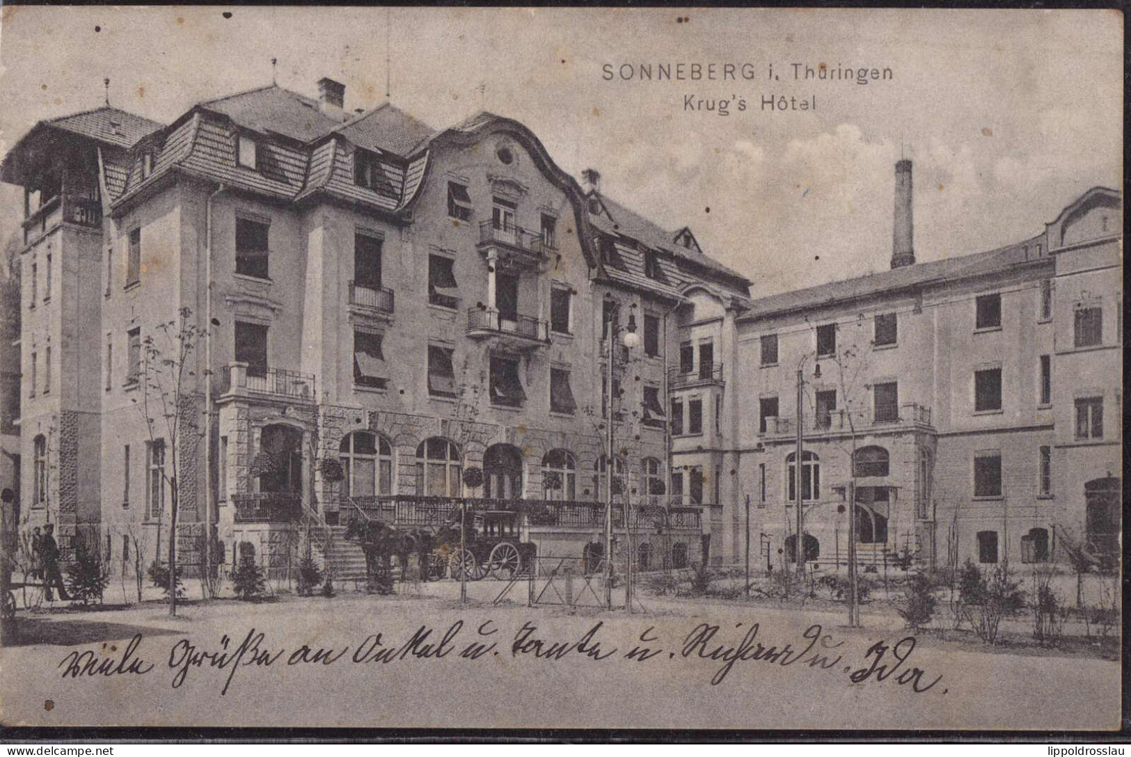 Gest. O-6400 Sonneberg Hotel Gasthaus Krugs Hotel 1907, Etwas Fleckig - Sonneberg