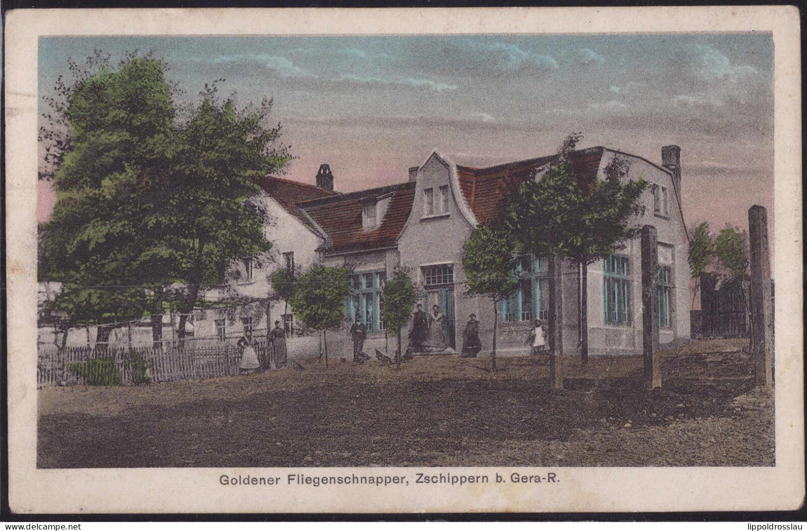 Gest. O-6501 Zschippern Gasthaus Goldener Fliegenschnapper 1925, Etwas Best. - Gera