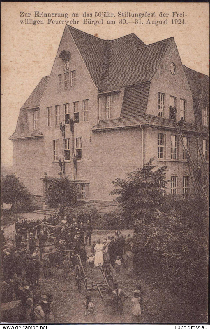 O-6522 Bürgel 50. Stiftungsfest Des Freiwilligen Feuerwehr 1924 - Eisenberg