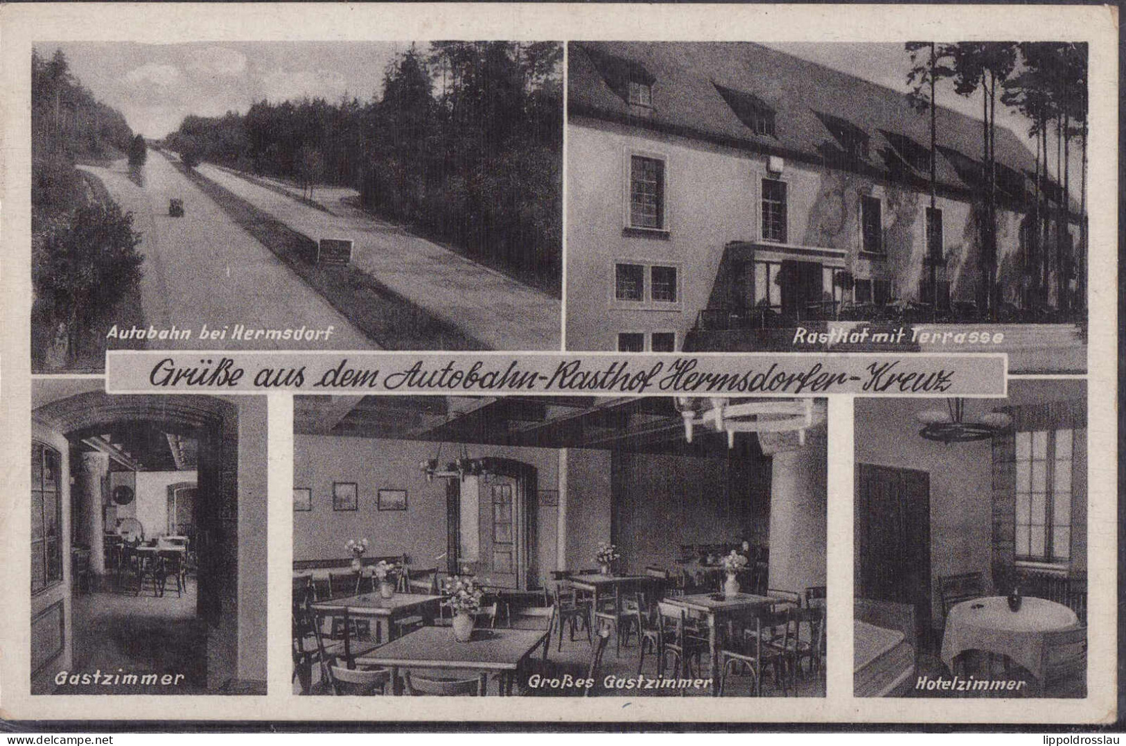 Gest. O-6530 Hermsdorf Autobahnraststätte 1950, Briefmarke Entfernt - Hermsdorf