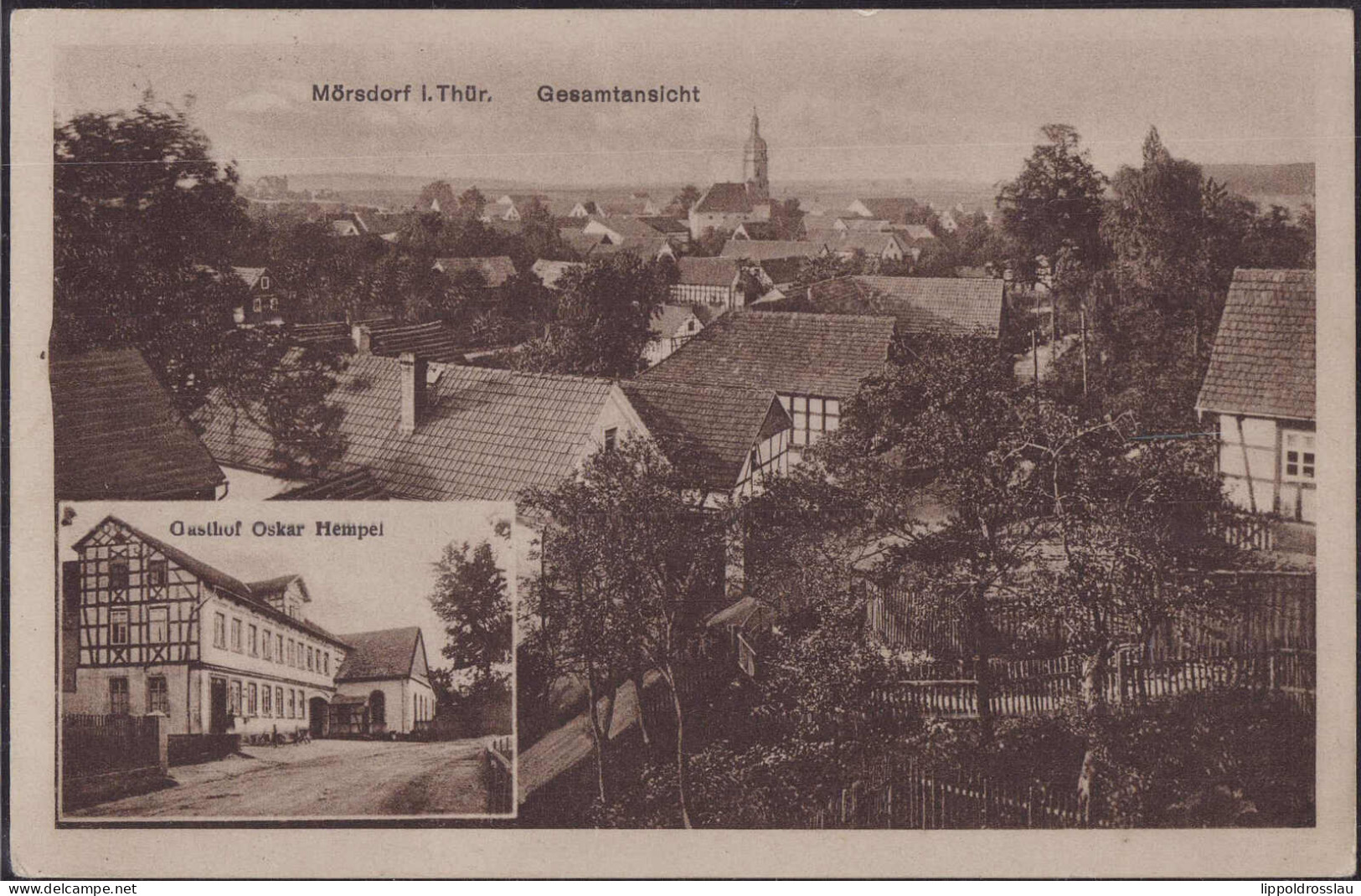 Gest. O-6541 Mörsdorf Gasthaus Oskar Hempel 1930 - Stadtroda