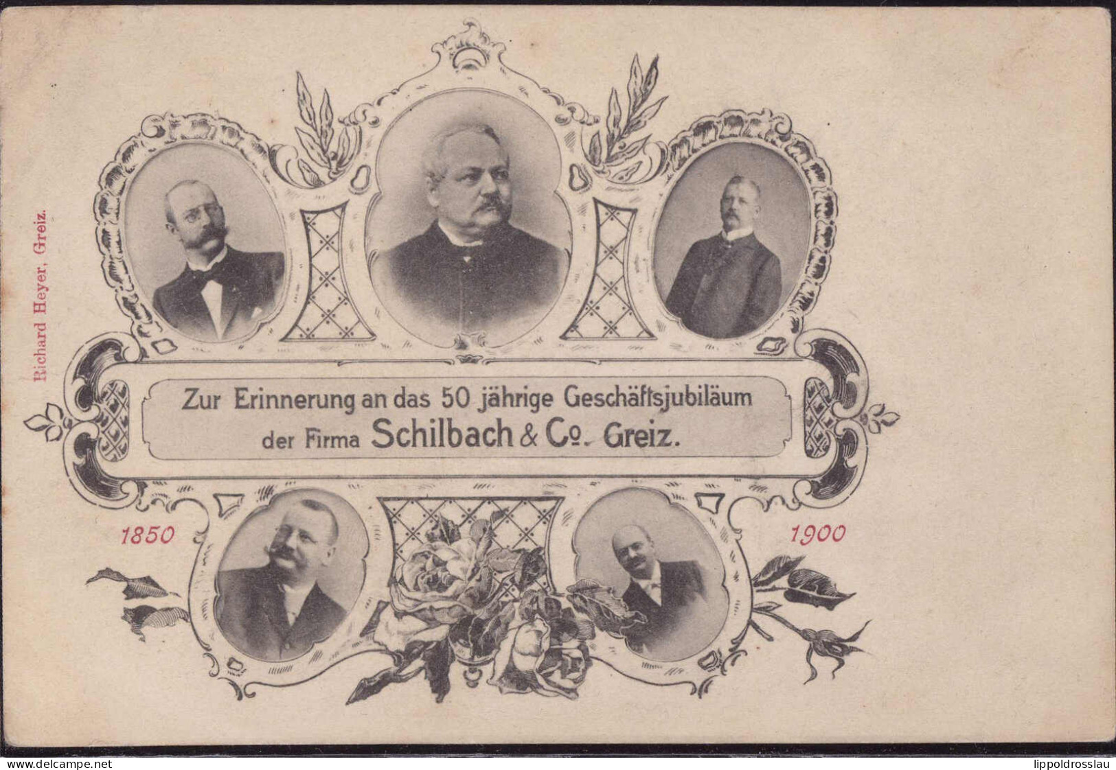 Gest. O-6600 Greiz 50 Jahrfeier Firma Schilbach 1900 - Greiz