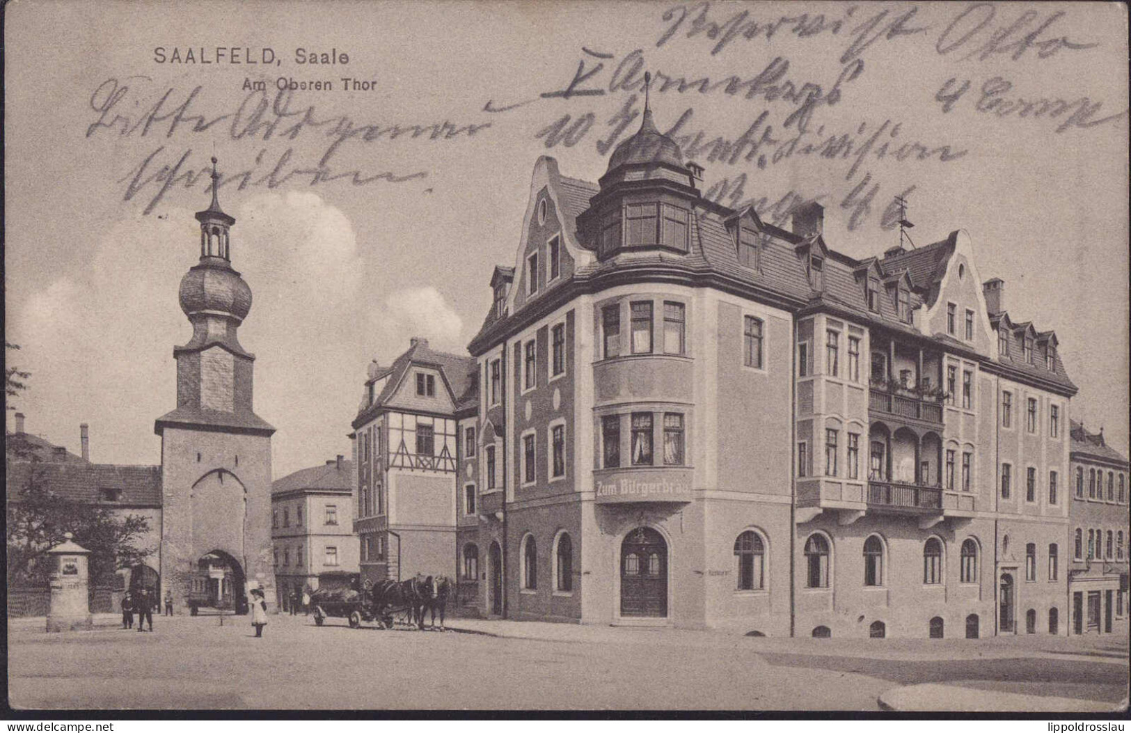 Gest. O-6800 Saalfeld Gasthaus Zum Bürgerbräu, Feldpost 1914 - Saalfeld