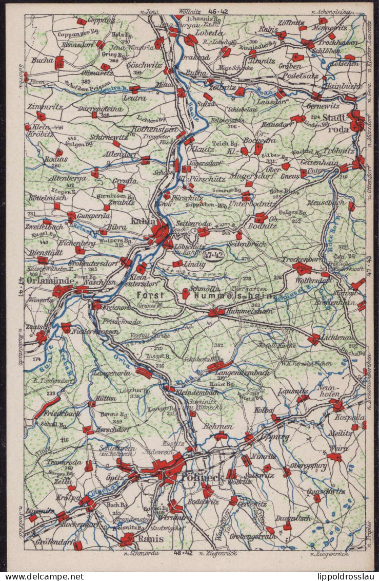 * O-6840 Pößneck Wona-Umgebungskarte 47-42 - Poessneck
