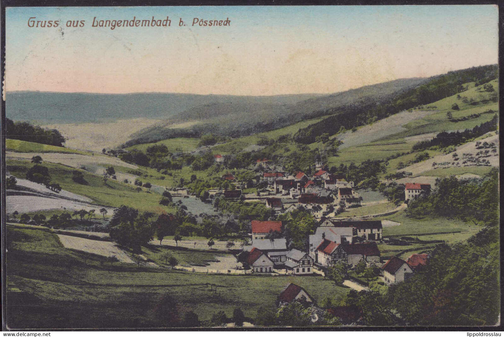 Gest. O-6841 Langendembach Blick Zum Ort 1922 - Pössneck