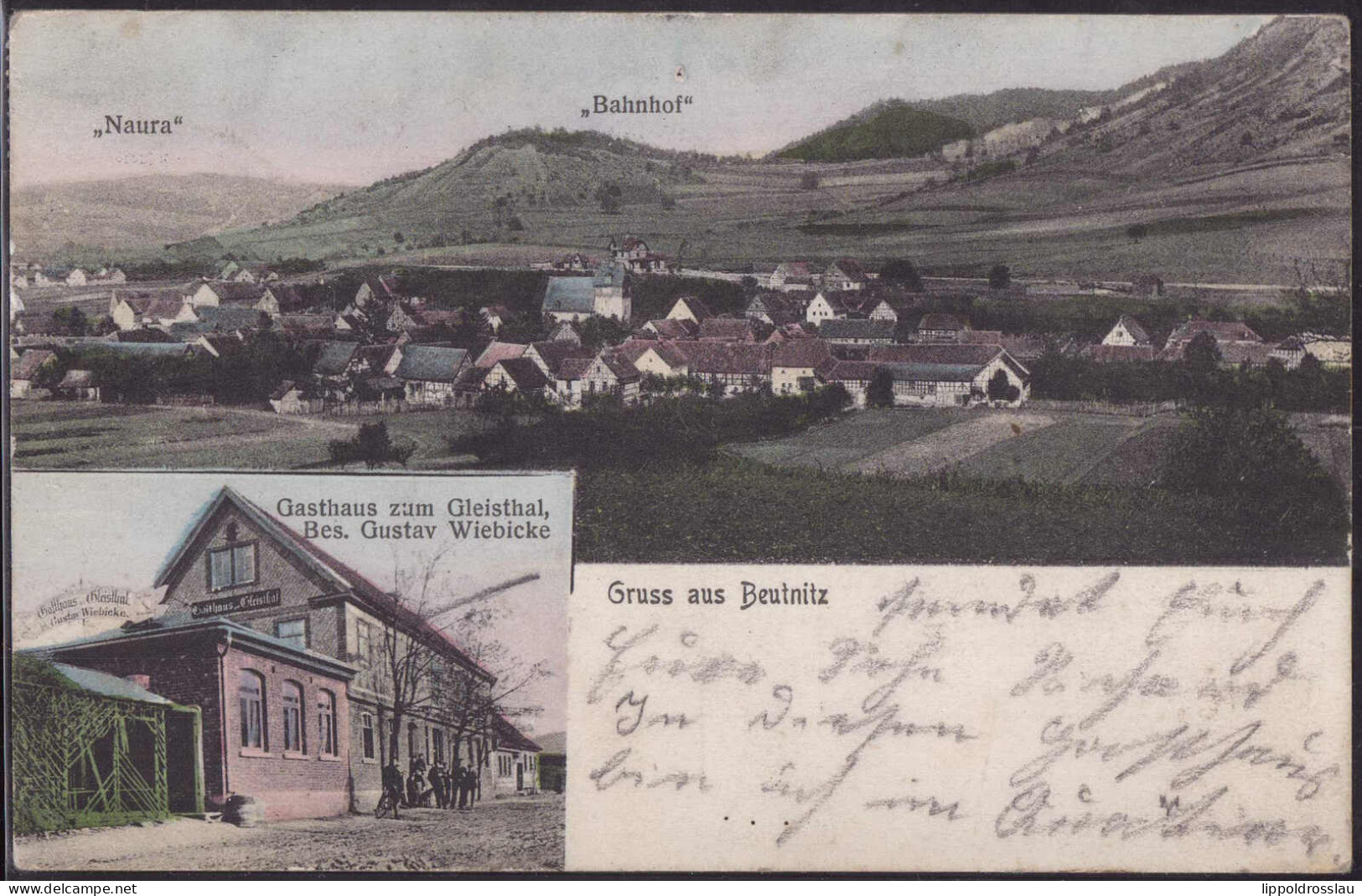 Gest. O-6901 Beutnitz Gasthaus Zum Gleisthal 1911 - Jena